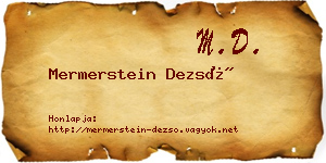 Mermerstein Dezső névjegykártya